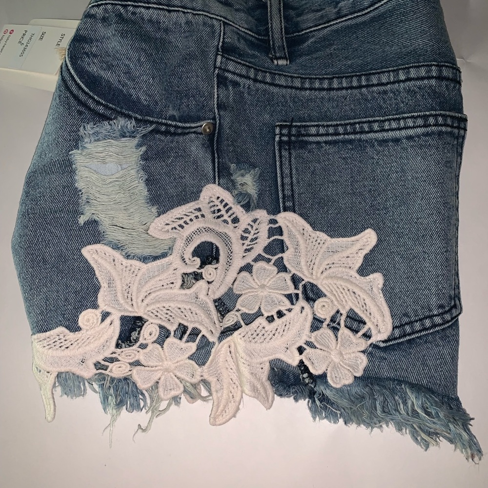 High Waist Denim Shorts - Picture 5 of 5